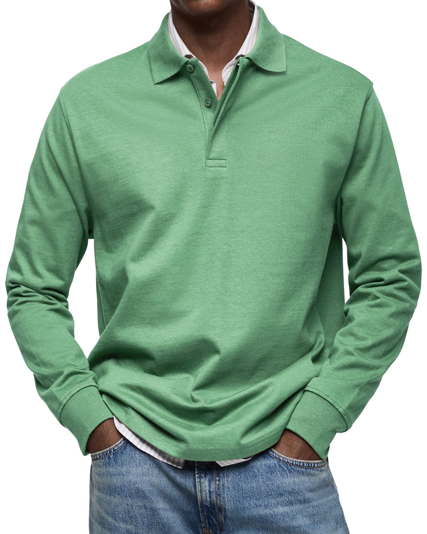 Argent | Polo de luxe à manches longues