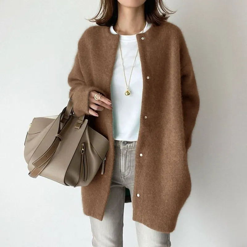 MaisonArgent™| Cardigan long en laine douce