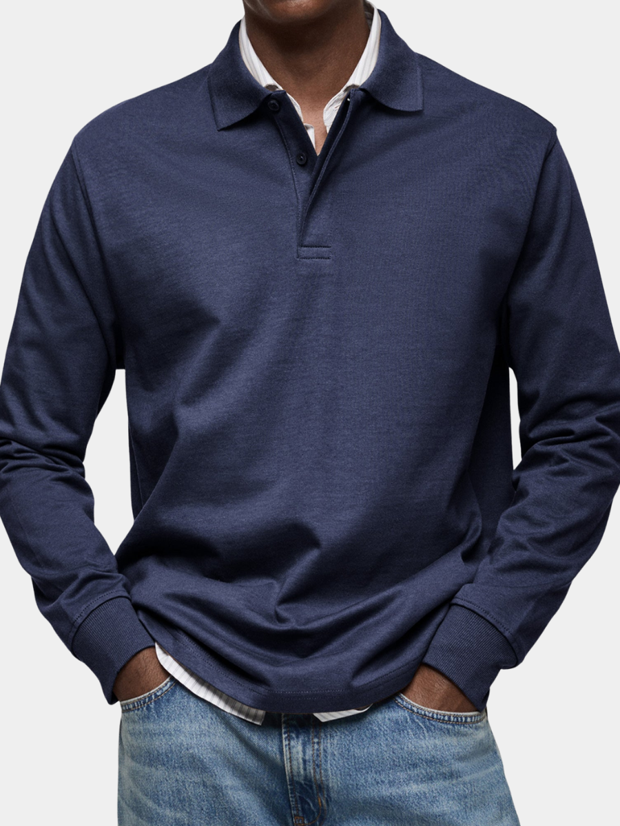 Argent | Polo de luxe à manches longues
