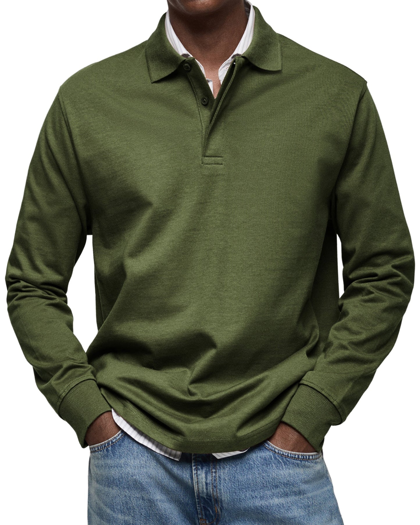 Argent | Polo de luxe à manches longues