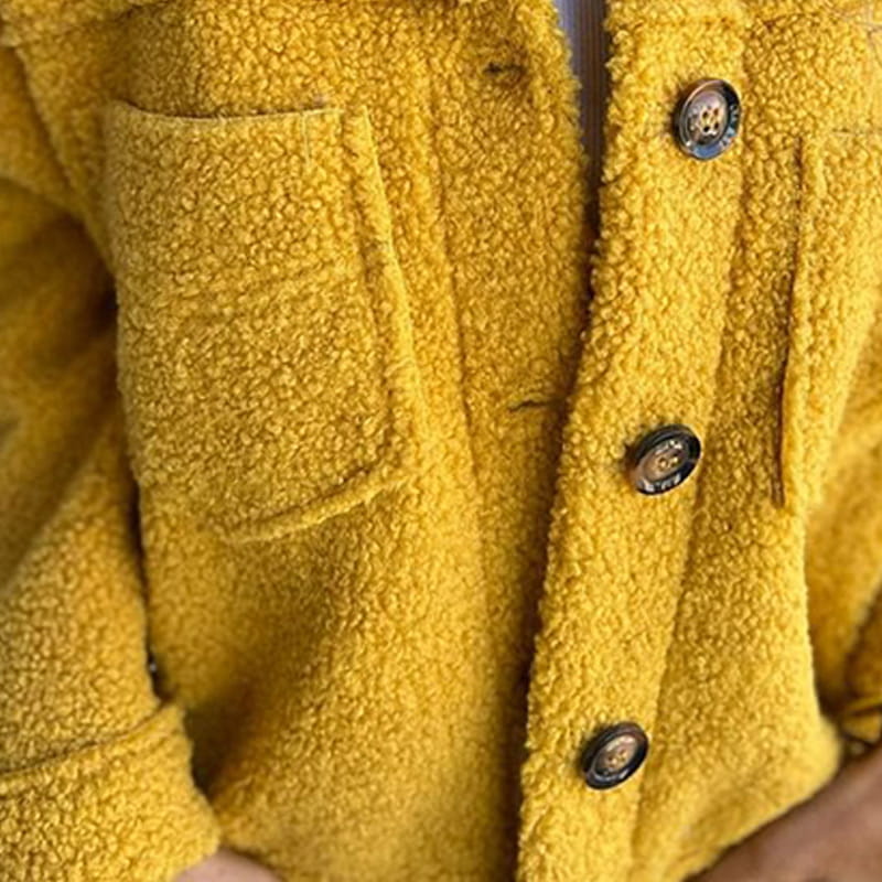 Maison Argent | Veste en sherpa à boutons et poches plaquées pour femme