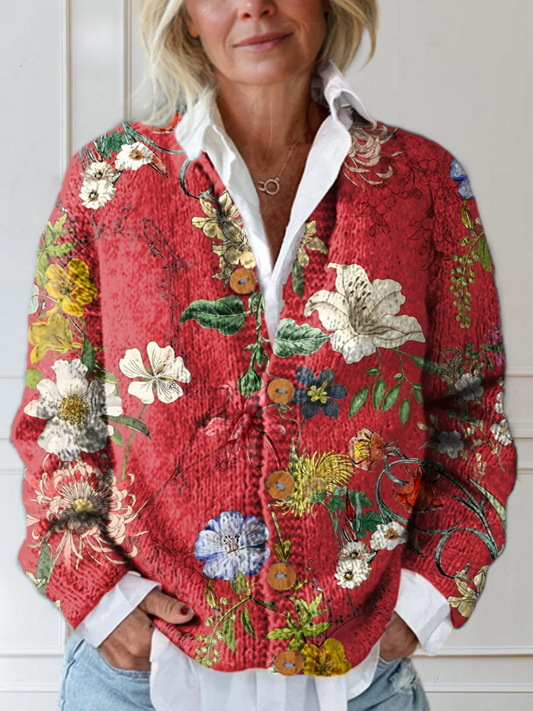 Apolline™ | Cardigan Fleuri Boutonné