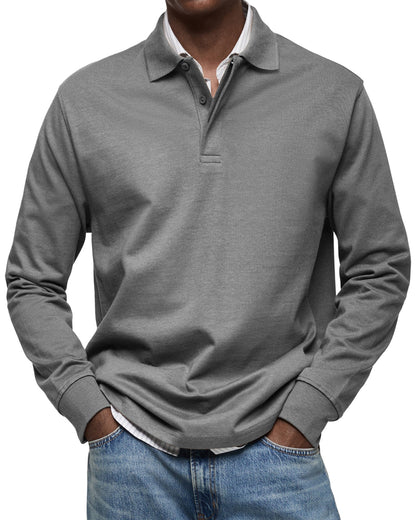 Argent | Polo de luxe à manches longues
