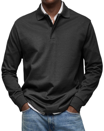 Argent | Polo de luxe à manches longues
