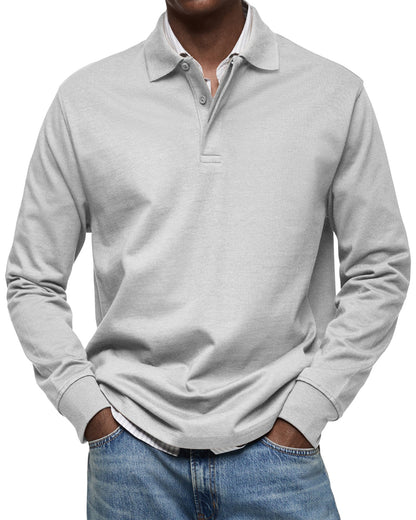 Argent | Polo de luxe à manches longues