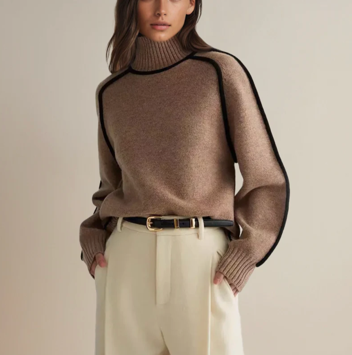 Maison Argent™ | Pull Col Roulé Essentiel