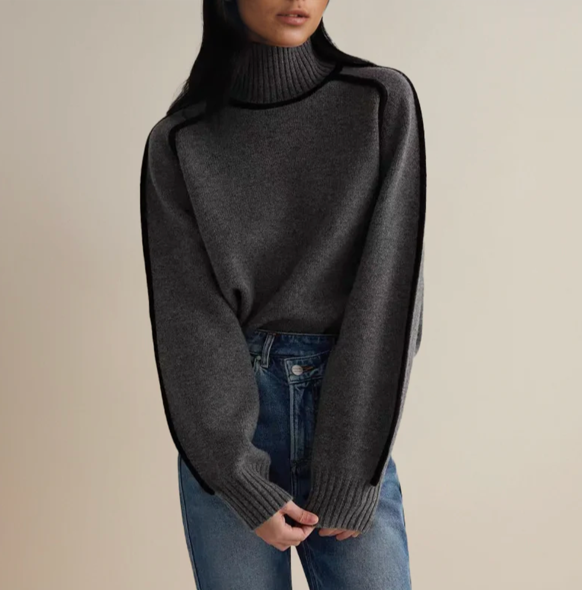 Maison Argent™ | Pull Col Roulé Essentiel
