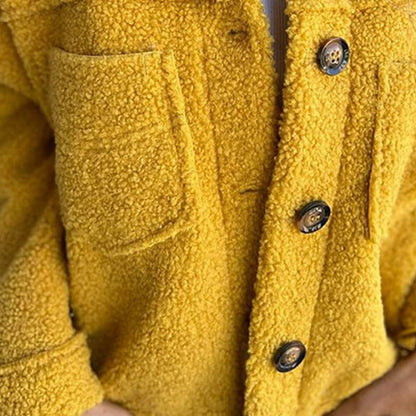 Maison Argent | Veste en sherpa à boutons et poches plaquées pour femme